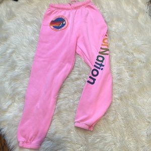Pink aviator nation sweatpants size XS